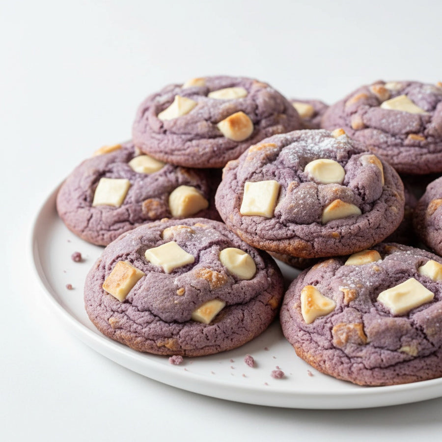 Cookies Ube & Chocolat Blanc